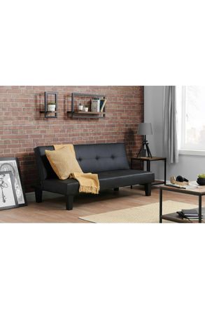 Birlea Black Faux Leather Sofa Bed Franklin Bed Settee Contemporary