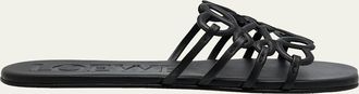 Loewe Petal Leather Anagram Slide Sandals