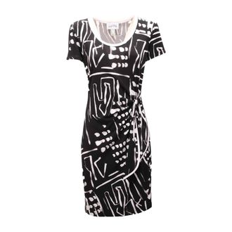 Joseph Ribkoff Witte Jurk met Spandexmix Stof - Dames - Korte kleedjes - Zwart - S - Spandex - Kleedjes