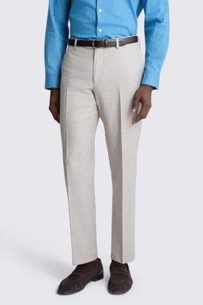 Vitale Barberis Tailored Fit Neutral Wool Cotton Trouser