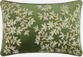 Les-Ottomans Embroidered cotton velvet cushion