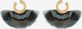Gas Bijoux Ohrringe aus goldenem Metall und Federn Positano PM