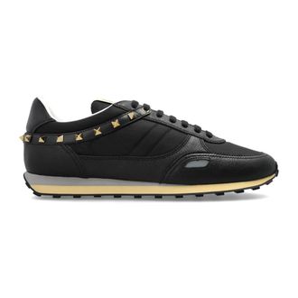 Valentino Garavani Schoenen, Heren, Zwart, 45 EU, Leer, Studded Sneakers