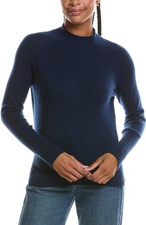 Fort&eacute; Cashmere Basic Trim Low Funnel 100% Cashmere Pullover