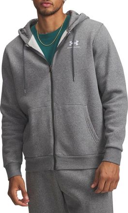 Under Armour Icon Fleece Zip Hoodie in Pitch Gray Medium at Nordstrom, Size Xx-Large