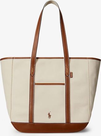 Ralph Lauren Borse shopping in canvas con logo ricamato - POLO RALPH LAUREN - gender_Woman