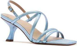 FRANKiE4 Giselle Ankle Strap Slide Sandal in Blue Metallic at Nordstrom, Size 9.5