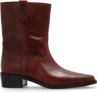 Tory Burch 35mm City Western cowboy boots - women - Bovine Leather (top grain)/Calf Leather/Calf Leather - 10 - Brown