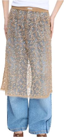 Munthe Ninia Rok - Dames - Midirokken - Bruin - M - Polyester - Rokken