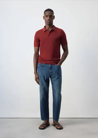 Mango Polo misto cotone maglia sottile rosso medio - Uomo - XXL - MANGO MAN