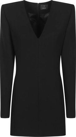 Wardrobe.NYC V-Neck Mini Jurk - Dames - Korte kleedjes - Zwart - S - Wol - Kleedjes