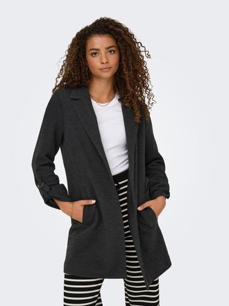 Only Langmantel ONLY ONLNORMA LIFE 3/4 LOOSE COATIGAN CC PNT, Damen, Gr. XL, grau (dunkelgrau melange), Web, Obermaterial: 100% Polyester, unifarben, regul