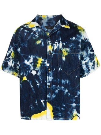 Alanui abstract-print shirt-sleeve shirt - Blue