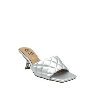 Ex&eacute; Womens Quilted Slide Mule In Silver
