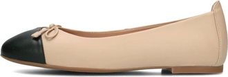 Unisa Schoenen, Dames, Beige, 39 EU, Leer, Beige Zwarte Leren Ballerina Schoenen