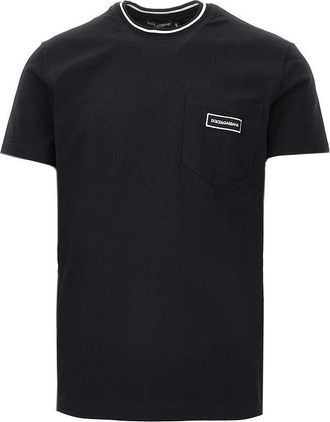 Dolce & Gabbana T-shirt with pocket and logo patch Man 48