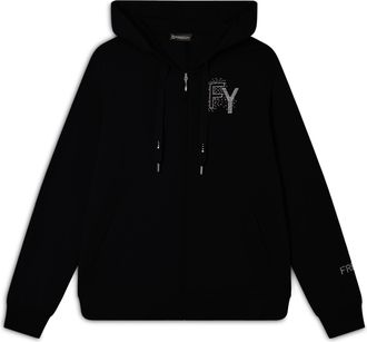 Freddy Felpa Cappuccio e Zip con Logo FY in Strass