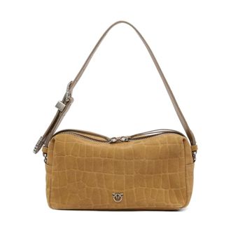 Pinko Pinko - Bauletto Trittico - Dames - Tassen - Bruin - Maat: ONE Size Katoen