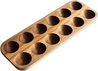 OEM Caja De Almacenamiento De Huevos De Madera De Doble Fila Estilo Japon&eacute;s Con 12 Agujeros, Organizador Para El Hogar, Soporte Para Huevos, Accesorios De