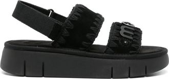 Mou Bounce suede flatform sandals - women - Suede - 36 - Black