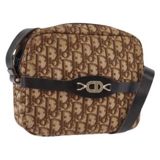 Dior Pre-owned Trotter Canvas Shoulder Bag - Dames - Pre-owned - Beige - Maat: ONE Size Leer