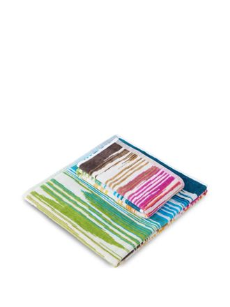 Missoni Home Asciugamani a righe (2 pezzi) - Verde