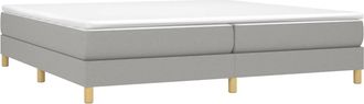 vidaXL Estructura De Cama Con Somier Tela Gris Claro 200x200 Cm Vidaxl