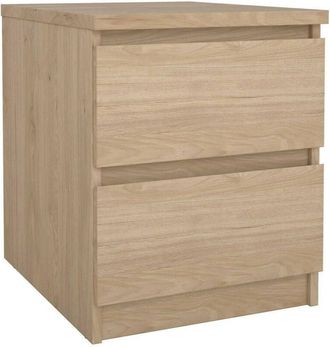 Dmora Dmora - Mesa De Noche Azar, C&oacute;moda Baja, Mesilla De Noche, Estante De La Cama, 50x40 H50 Cm, Roble Claro