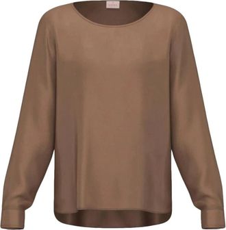 Marella Emmcursore Blouse - Dames - Blouses - Bruin - M - Satijn - Overhemden