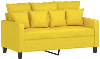 vidaXL Sofá de 2 plazas de tela amarillo claro 120 cm Vidaxl