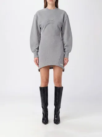 The Attico Asymmetrical Mini Sweatshirt Dress in Cotton