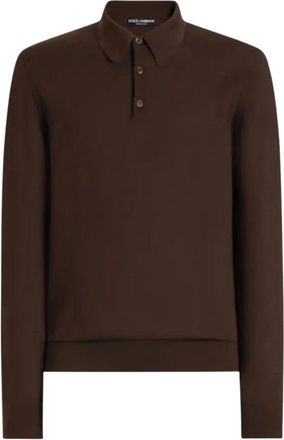 Dolce & Gabbana Maglione con collo a polo - - Tops - Uomo - Marrone - XL