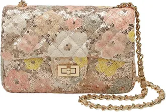 Tiffany & Fred Sequin & Leather Quilted Shoulder Bag