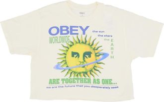 Obey Weekend Crop Tee Together As One - Dames - T-shirts - Beige - S - Tops
