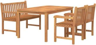 vidaXL Juego De Comedor Para Jard&iacute;n 4 Piezas Madera Maciza De Teca Vidaxl