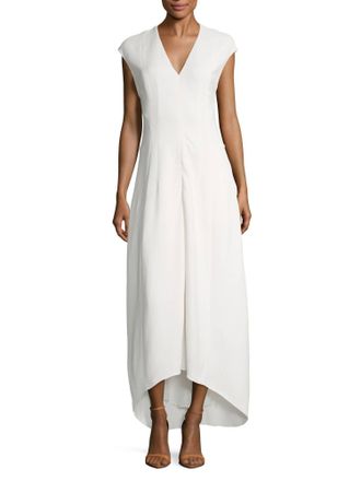 Narciso Rodriguez High Low Hem Dress In White