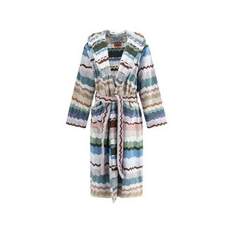 Missoni Home Eva Zigzag-pattern Hooded Bathrobe