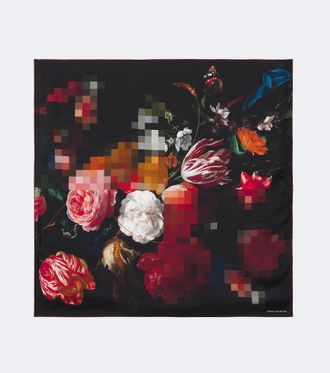 Dries Van Noten Floral silk twill scarf