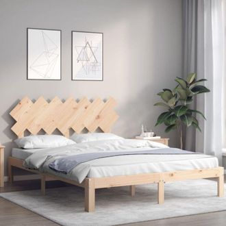 vidaXL Estructura De Cama De Matrimonio Con Cabecero Madera Maciza Vidaxl