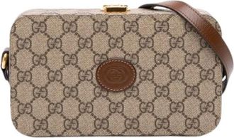 Gucci Pre-owned Cross Body Bags, female, Beige, Size: ONE SIZE Pre-owned Fabric Crossbody Bag