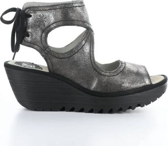 FLY London Womens Yulp 571 Back-Lace Sandal In Dark Flash
