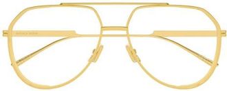 Bottega Veneta 60mm Pilot Sunglasses in Gold/Transparent Lens at Nordstrom