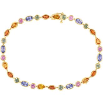 Effy 14K Gold Plated Sterling Silver Lab Grown Semiprecious Stone Bracelet at Nordstrom Rack, Size 7.5