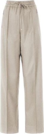 D.exterior Broeken, Dames, Beige, XL, Stijlvolle Broeken voor Vrouwen