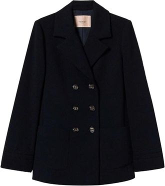 Twinset Blauwe buitenkleding jas elegant verfijnd - Dames - Blazers - Blauw - L - Jassen