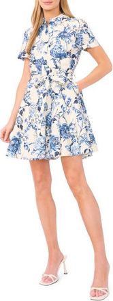 Ted Baker Roma Floral Print Shirtdress in Vanilla Ice at Nordstrom, Size X-Large