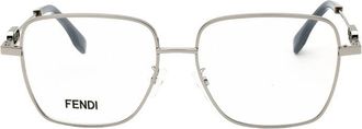 Fendi FE50102F012 Metal Square Frame Eyeglasses - Gray
