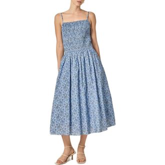 English Factory Paisley Print Smocked A-Line Dress in Navy Multi at Nordstrom, Size X-Small