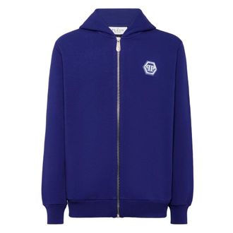 Philipp Plein Heren, Sweatshirts & Hoodies, Blauw, Maat: XS Katoen