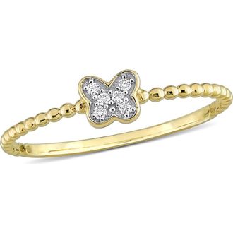 Delmar Diamond Butterfly Ring - 0.03ct. in White at Nordstrom Rack, Size 7